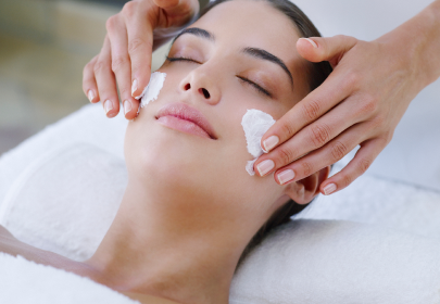 guest enjoying facial at Bayside Spa at Horseshoe Bay Resort