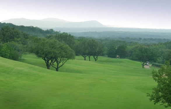 Apple Rock Hazy weather with green grass