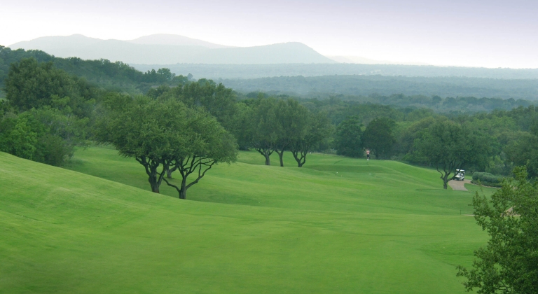 Apple Rock Hazy weather with green grass