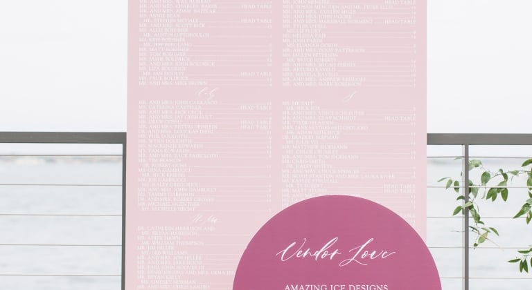 Pink and Purple wedding signage