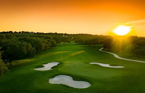 Beautiful Texas orange sunset over our golf course.