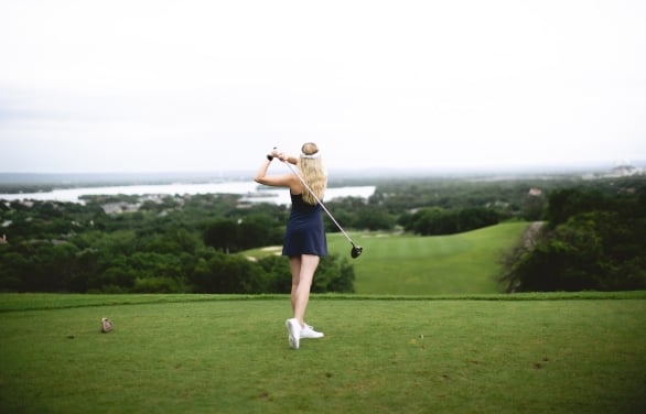 Woman golf swing