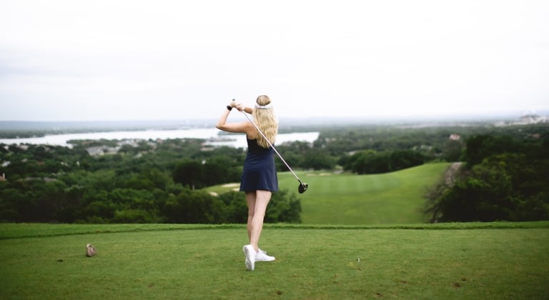 Woman golf swing