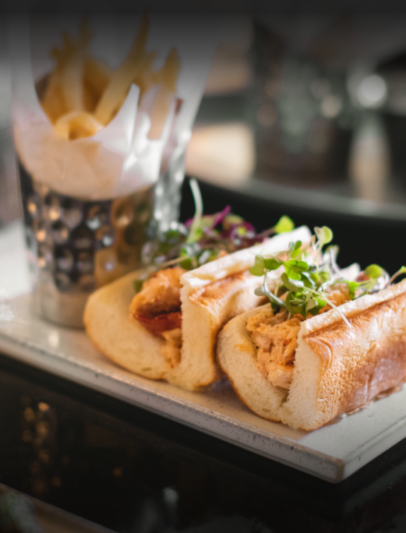 sandwich hero and fries