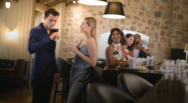 A group of people enjoying an event at Horseshoe Bay Resort