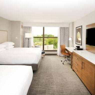 Interior of a room at The Tower at Horseshoe Bay Resort with two queen beds