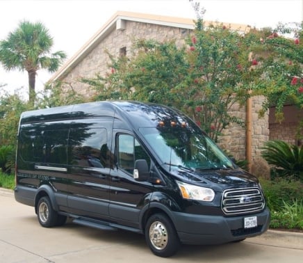 Black large van