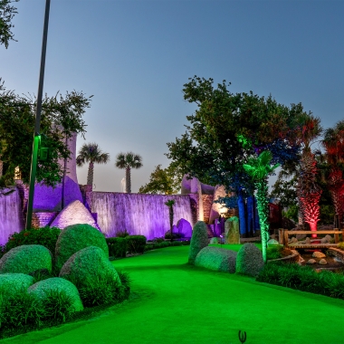 Glow in the dark putting at whitewater golf course at Horseshoe Bay resort