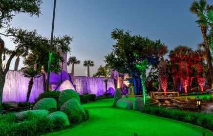 Glow in the dark putting at whitewater golf course at Horseshoe Bay resort