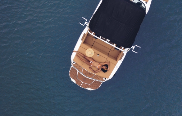 Women laying on boat