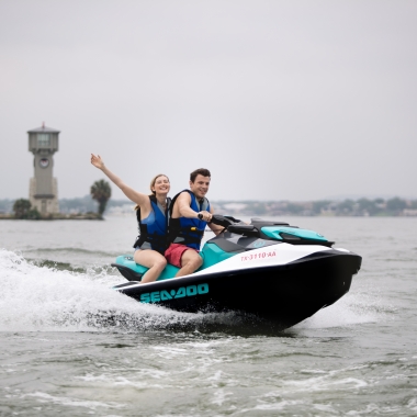 Sea Doo GTXs jet ski rentals on Lake LBJ from The Marina at Horseshoe Bay Resort.