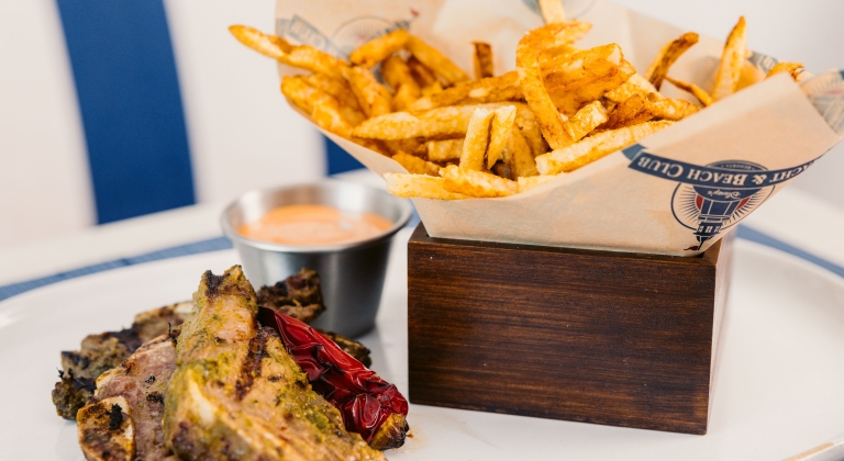 Churrasco tenderloin chops at Waterfront Bar and Grill, Horseshoe Bay Resort located in Texas Hill Country.