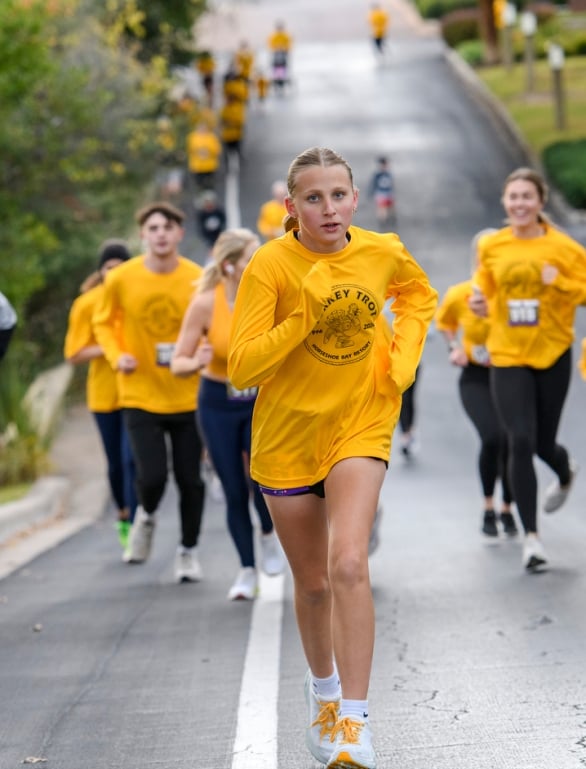 A group of people participating in the Turkey Trot