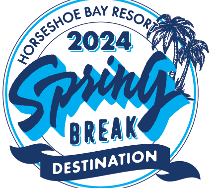 2024 Spring Break Logo in blue and white