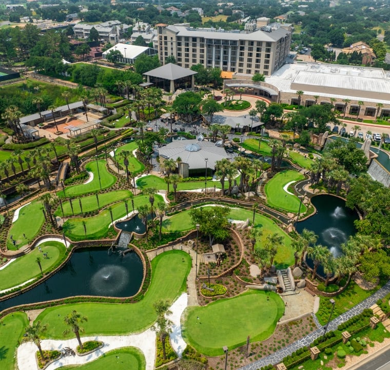WhiteWater putting course from a aerial view