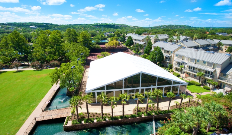large pavilion space to hold events and parties in the Texas Hill Country.