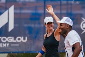Mixed doubles tennis players at Mouratoglou Tennis Center at Horseshoe Bay Resort 