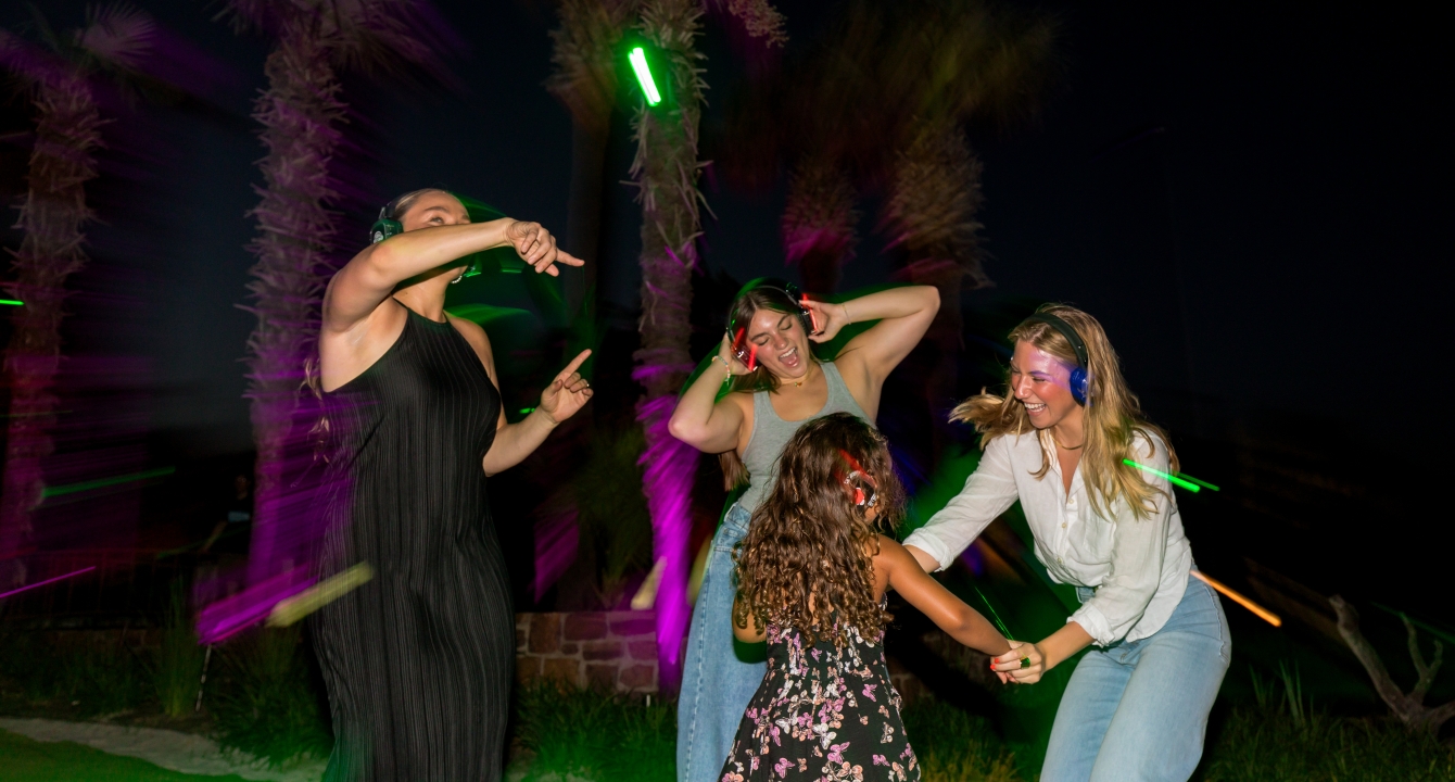 disco party with 4 dancers