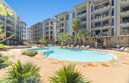Pool and Exterior shot of Signature Condos at Horseshoe Bay Resort