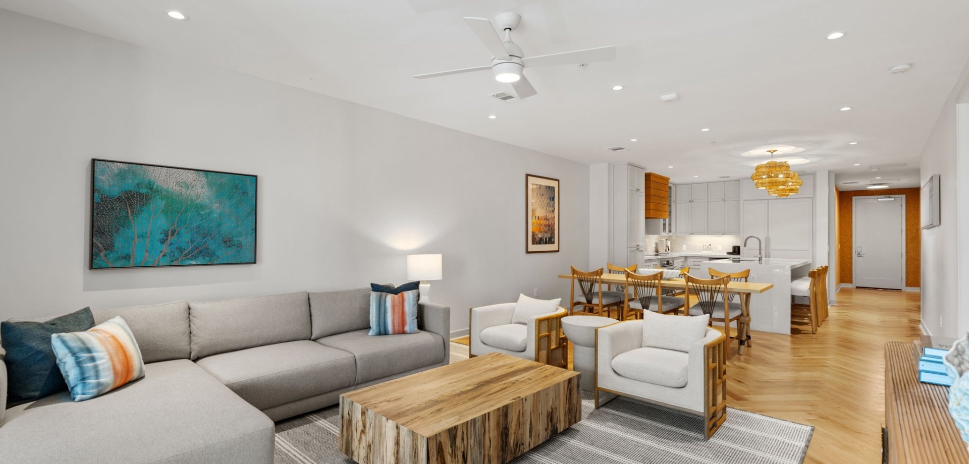 Cobalt Condo living room at Horseshoe Bay Resort