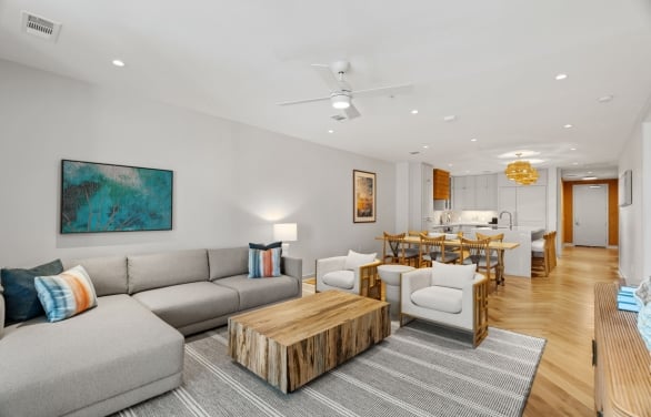 Cobalt Condo living room at Horseshoe Bay Resort