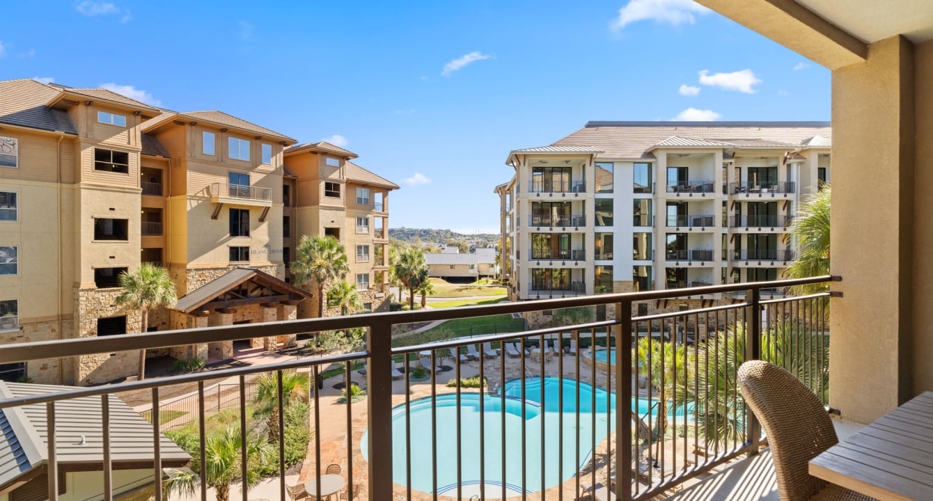 Cobalt Condo patio view at Horseshoe Bay Resort