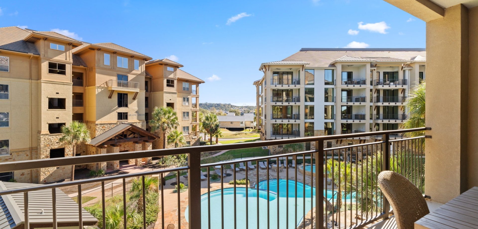 Cobalt Condo patio view at Horseshoe Bay Resort