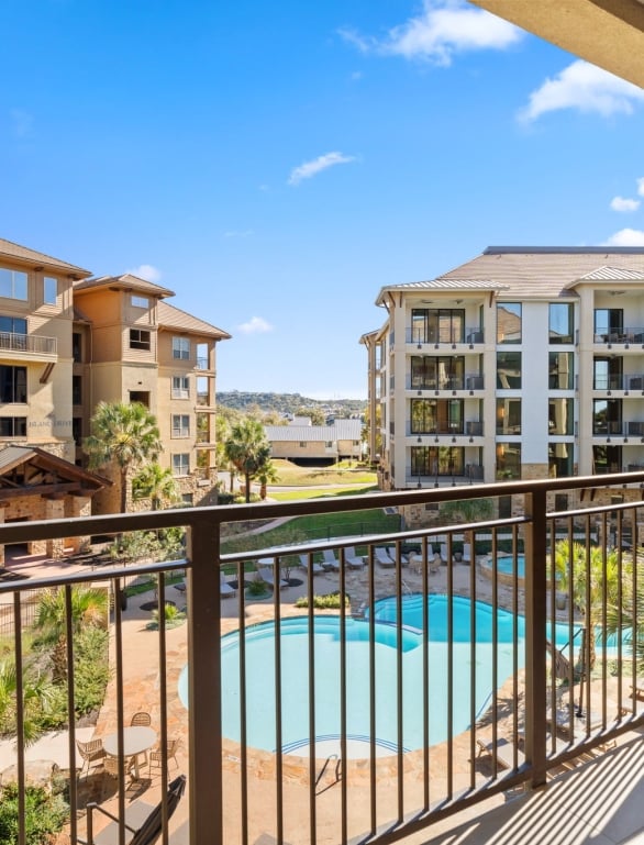 Cobalt Condo patio view at Horseshoe Bay Resort