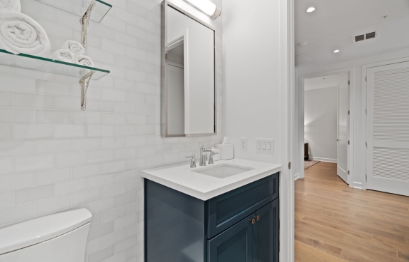 Indigo Condo half bathroom at Horseshoe Bay Resort