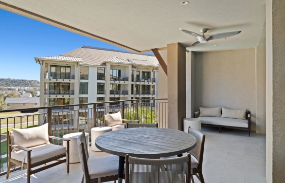 Indigo Condo patio at Horseshoe Bay Resort