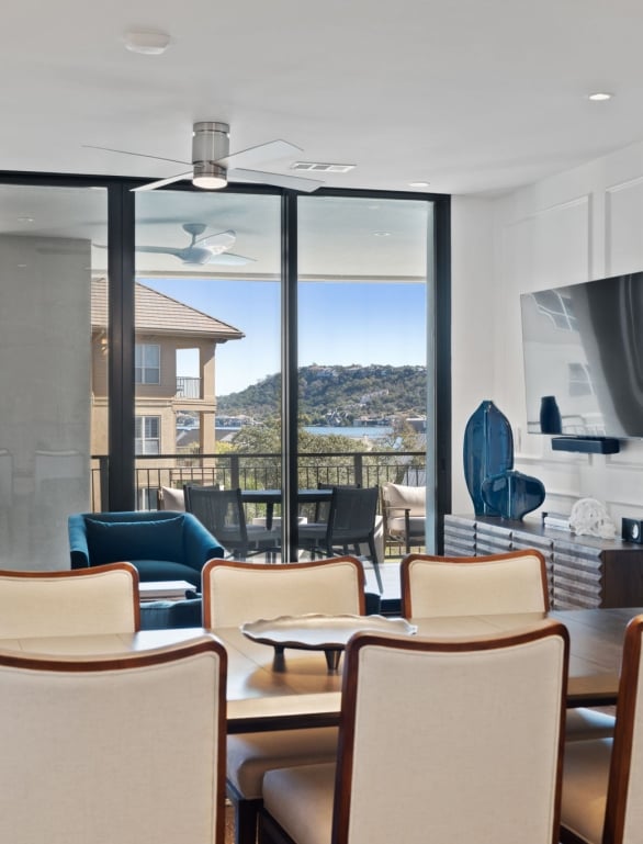Indigo Condo living room at Horseshoe Bay Resort