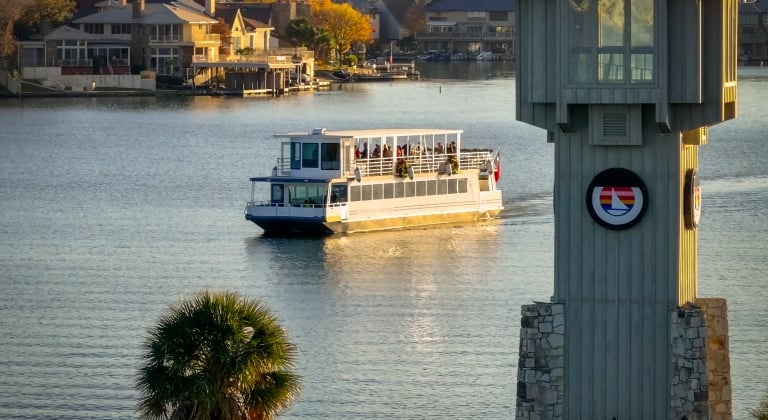 Ladybird II with a group of people on board out for a ride