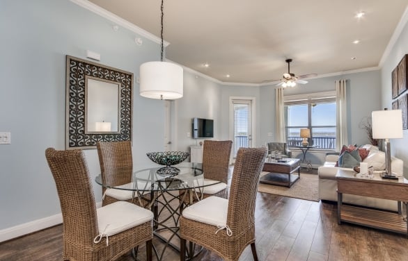 Dining area in one bed one bath premier water condo