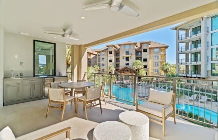 Patio view from the residences at horseshoe bay resort