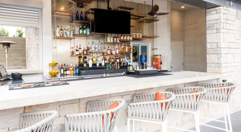 counter seating at the cap rock cabana at horseshoe bay resort
