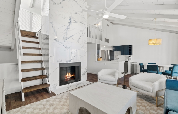 seating area in a large living room in a condo at horseshoe bay resort