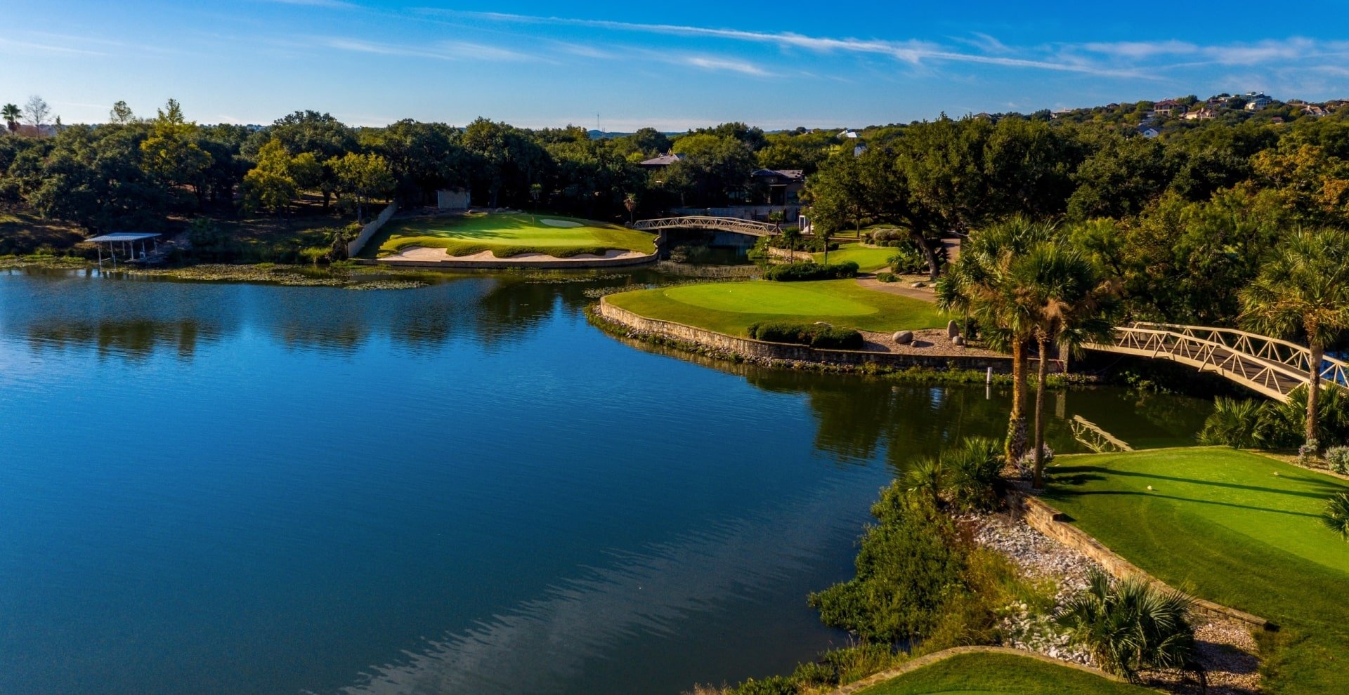 Apple rock hole 12 showcases an over the water shot par 3