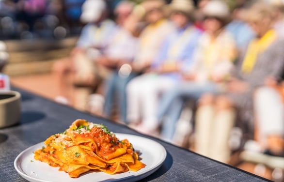 close up of a plate of food at the wine and amp jazz festival at horseshoe bay resort
