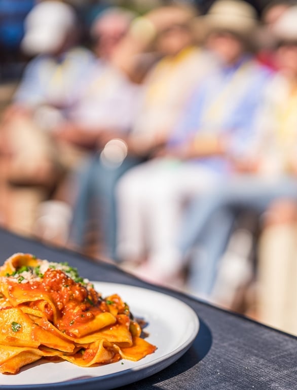 close up of a plate of food at the wine and amp jazz festival at horseshoe bay resort