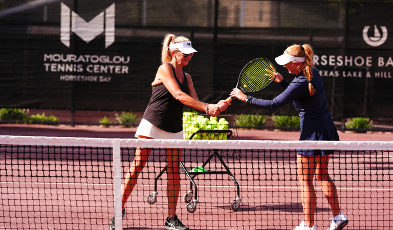 Two Women at the Adult Weekend Tennis Camp at Horseshoe Bay Resort